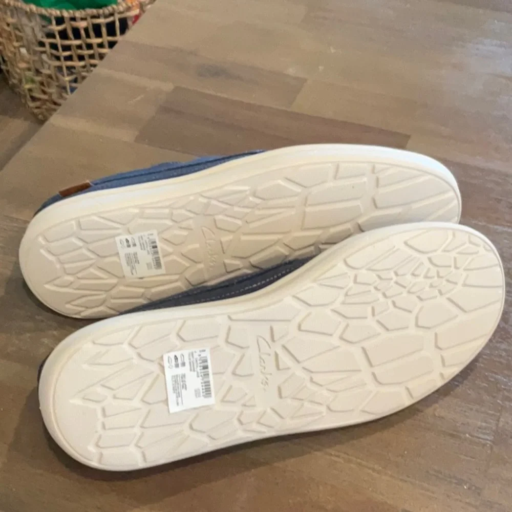 Clarks Blue and White Boat Shoes Casual Comfort